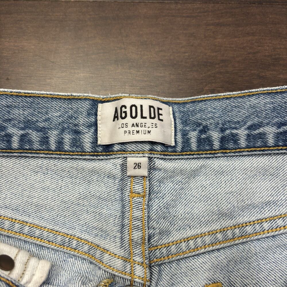 Agolde 90s style Parker Jeans "Swapmeet" ankle crop Sz 26 w 28" waist distressed - Picture 7 of 10